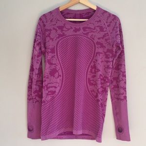 LULULEMON Swiftly LS run top violet purple camo 10